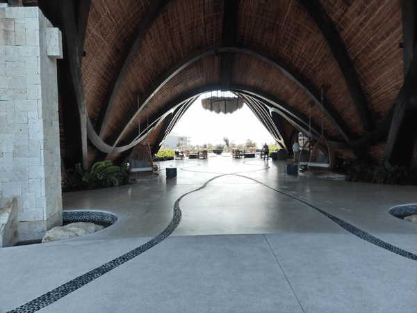 Entrance of a new hotel in Riviera Maya